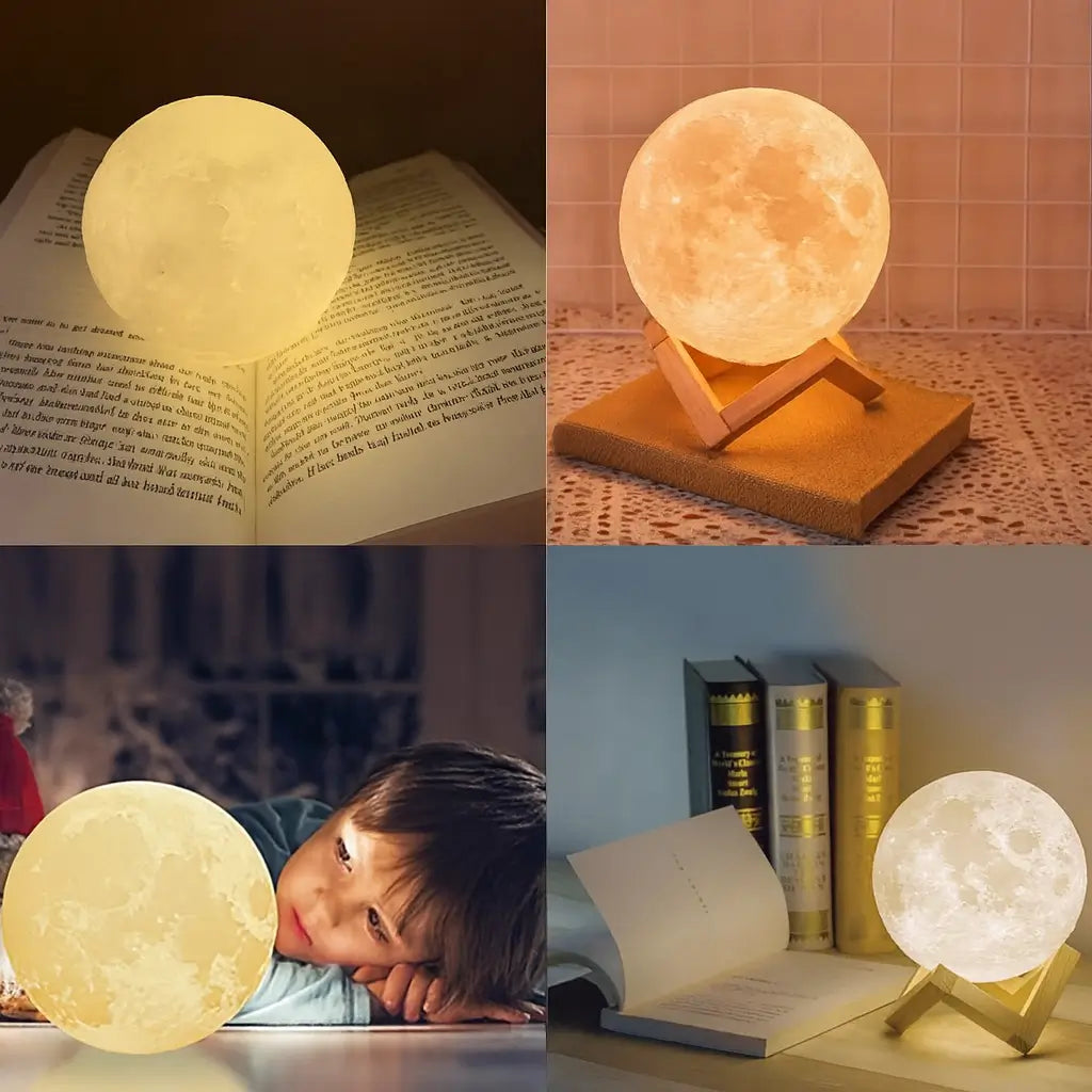 Luminária Lua LED MoonLight com Base
