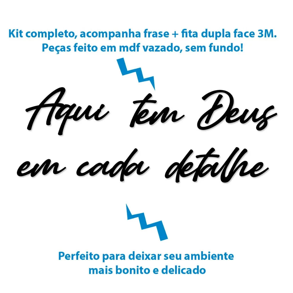 Frase Vazada Aqui Tem Deus – Feito em Madeira