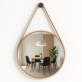 Espelho Redondo Adnet com Alça de Couro – 40cm ou 60cm