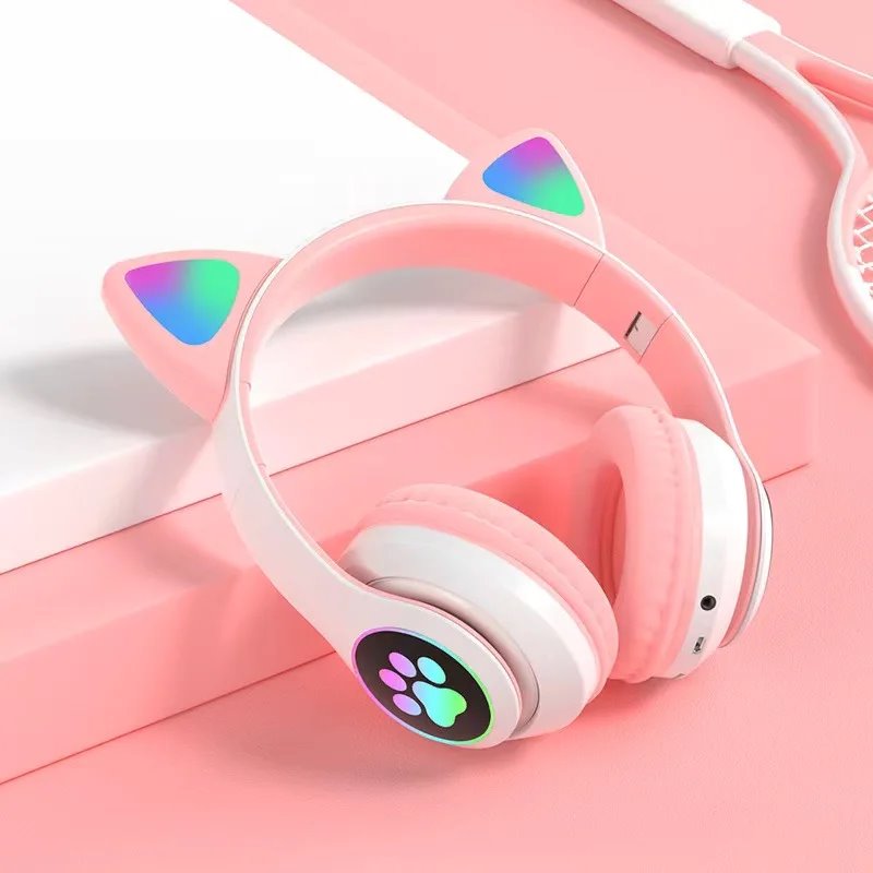 Fone de Ouvido Orelha de Gatinho com Led - Headphone
