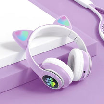 Fone de Ouvido Orelha de Gatinho com Led - Headphone