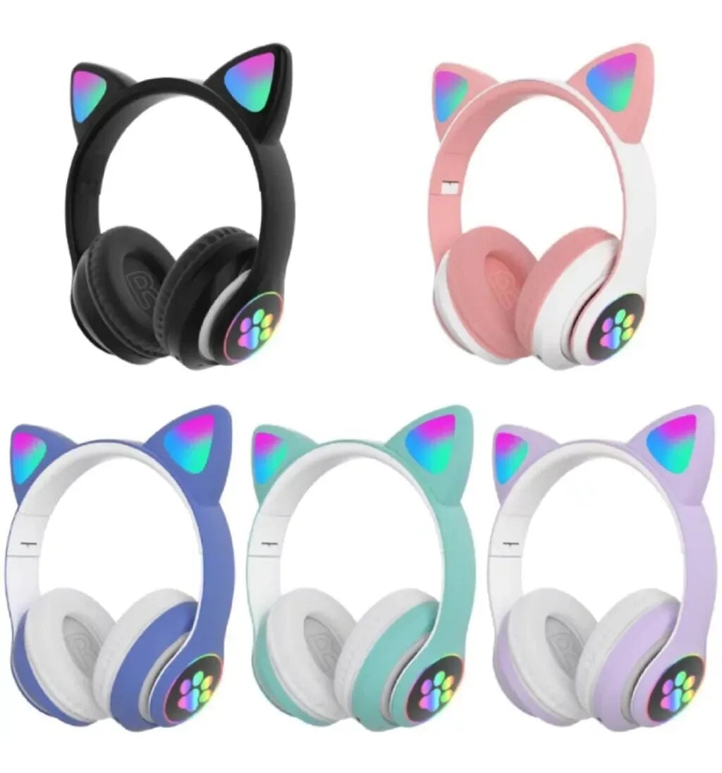 Fone de Ouvido Orelha de Gatinho com Led - Headphone