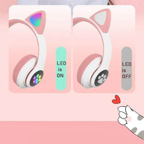 Fone de Ouvido Orelha de Gatinho com Led - Headphone