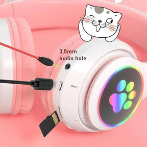 Fone de Ouvido Orelha de Gatinho com Led - Headphone